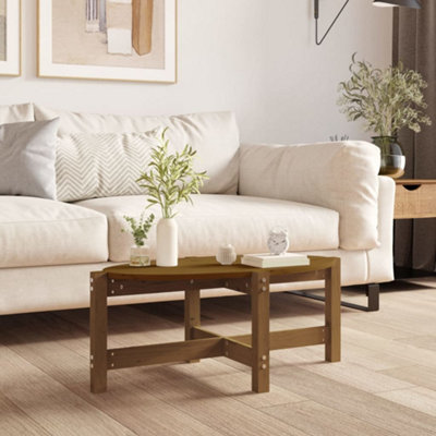 Berkfield Coffee Table Honey Brown 87x48x35 cm Solid Wood Pine | DIY at B&Q