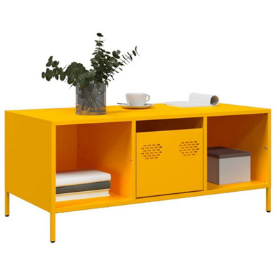 Berkfield Coffee Table Mustard Yellow 101.5x50x43.5 cm Cold-rolled Steel