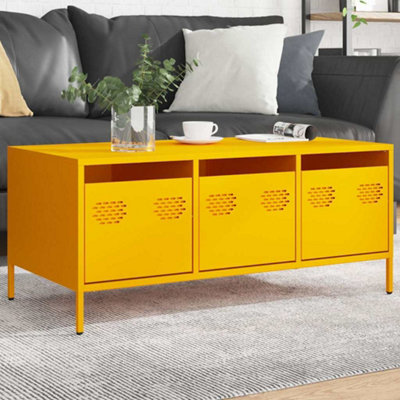 Berkfield Coffee Table Mustard Yellow 101.5x50x43.5 cm Cold-rolled Steel