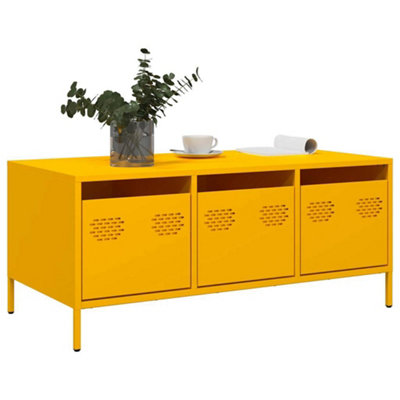 Berkfield Coffee Table Mustard Yellow 101.5x50x43.5 cm Cold-rolled Steel