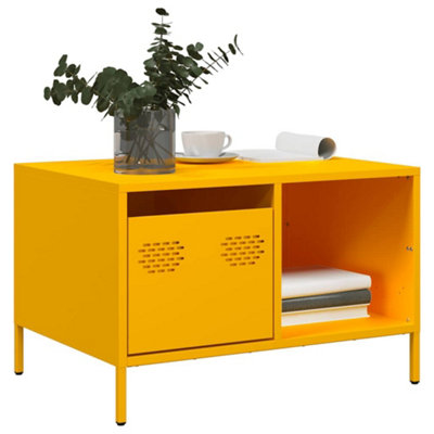 Berkfield Coffee Table Mustard Yellow 68.5x50x43.5 cm Cold-rolled Steel