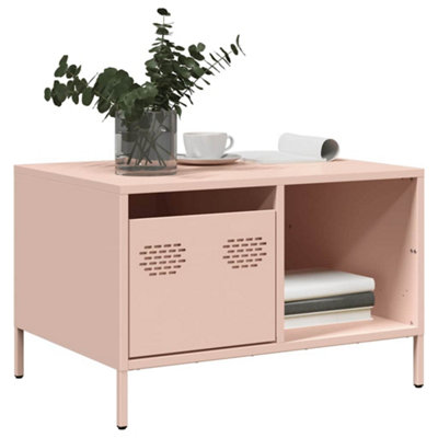 Berkfield Coffee Table Pink 68.5x50x43.5 cm Cold-rolled Steel
