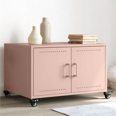 Berkfield Coffee Table Pink 68x50x43.5 cm Steel