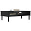 Berkfield Coffee Table SENJA Rattan Look Black 100x55x33 cm Solid Wood