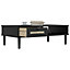 Berkfield Coffee Table SENJA Rattan Look Black 100x55x33 cm Solid Wood