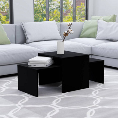 Berkfield Coffee Table Set Black 100x48x40 cm Engineered Wood