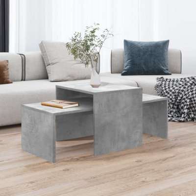 Berkfield Coffee Table Set Concrete Grey 100x48x40 cm Engineered Wood