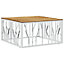 Berkfield Coffee Table Silver Stainless Steel and Solid Wood Acacia