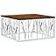Berkfield Coffee Table Silver Stainless Steel and Solid Wood Reclaimed