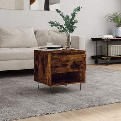 Berkfield Coffee Table Smoked Oak 50x46x50 cm Engineered Wood