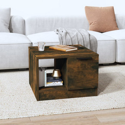 Berkfield Coffee Table Smoked Oak 50x50x36 cm Engineered Wood