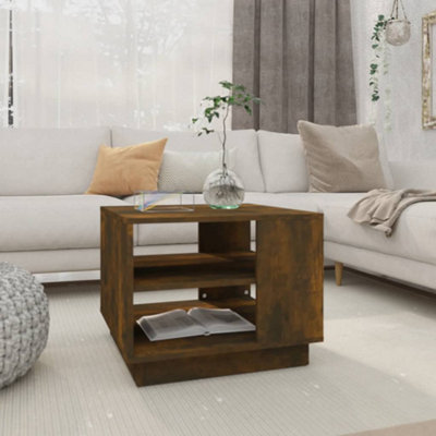 Berkfield Coffee Table Smoked Oak 55x55x43 cm Engineered Wood