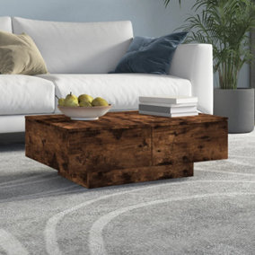 Berkfield Coffee Table Smoked Oak 90x60x31 cm Engineered Wood