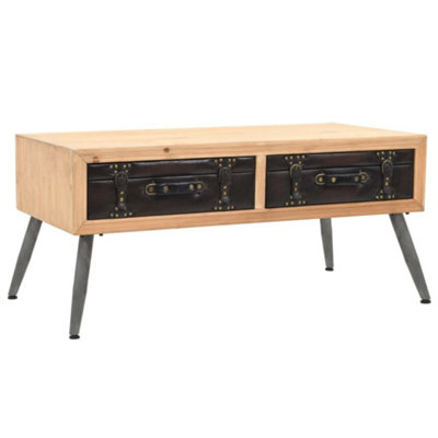 Berkfield Coffee Table Solid Fir Wood 115x55x50 cm