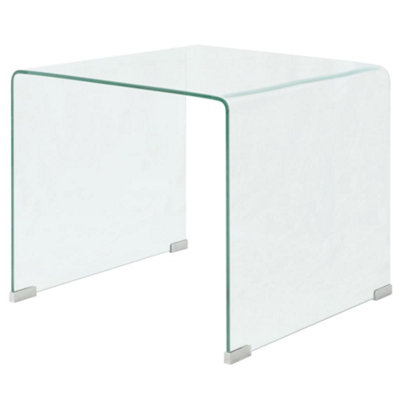 Berkfield Coffee Table Tempered Glass 49.5x50x45 cm Clear