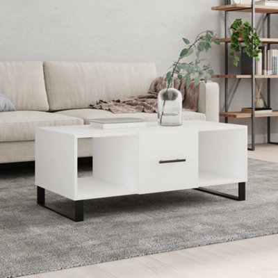 Berkfield Coffee Table White 102x50x40 cm Engineered Wood