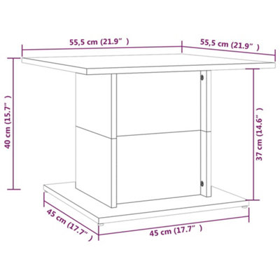 Berkfield Coffee Table White 55.5x55.5x40 cm Engineered Wood