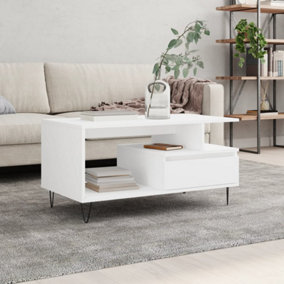 Berkfield Coffee Table White 90x49x45 cm Engineered Wood