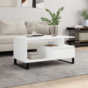 Berkfield Coffee Table White 90x49x45 cm Engineered Wood