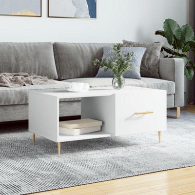 Berkfield Coffee Table White 90x50x40 cm Engineered Wood | DIY at B&Q