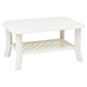 Berkfield Coffee Table White 90x60x46 cm Plastic