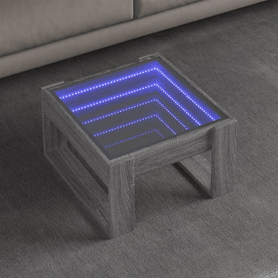 Berkfield Coffee Table with Infinity LED Grey Sonoma 50x53x30 cm
