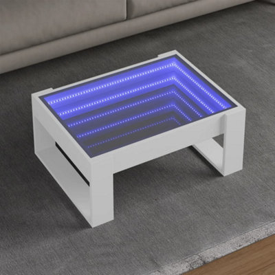 Berkfield Coffee Table with Infinity LED White 70x53x30 cm