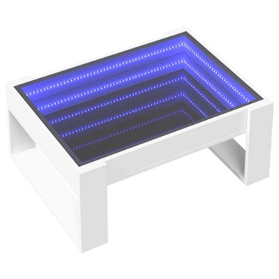 Berkfield Coffee Table with Infinity LED White 70x53x30 cm