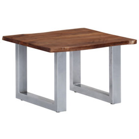 Berkfield Coffee Table with Live Edges 60x60x40 cm Solid Acacia Wood
