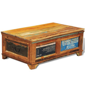 Berkfield Coffee Table with Storage Vintage Reclaimed Wood