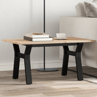 Berkfield Coffee Table Y-Frame 80x50x40 cm Solid Wood Pine and Steel
