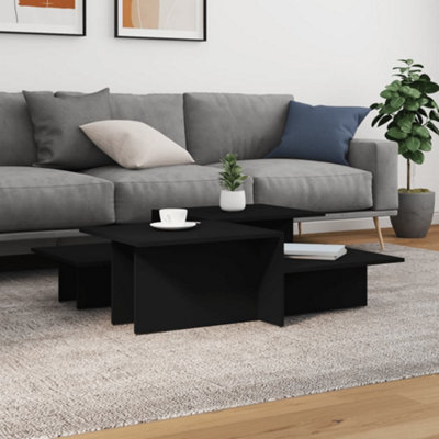 Berkfield Coffee Tables 2 pcs Black Engineered Wood