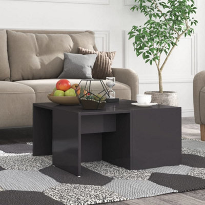 Berkfield Coffee Tables 4 pcs High Gloss Grey 33x33x33 cm Engineered Wood