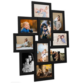 Berkfield Collage Photo Frame for 10x(13x18 cm) Picture Black MDF