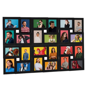 Berkfield Collage Photo Frame for 24x(13x18 cm) Picture Black MDF
