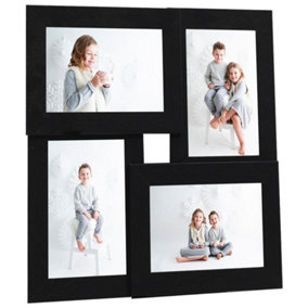 Berkfield Collage Photo Frame for 4x(10x15 cm) Picture Black MDF