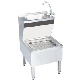 Berkfield Commercial Hand Wash Sink with Faucet Freestanding Stainless Steel