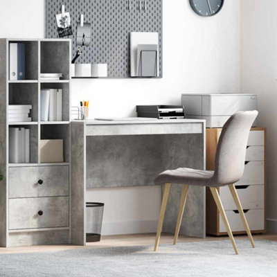 Berkfield Computer Desk Concrete Grey MDF Board 90 x 50 x 76 cm