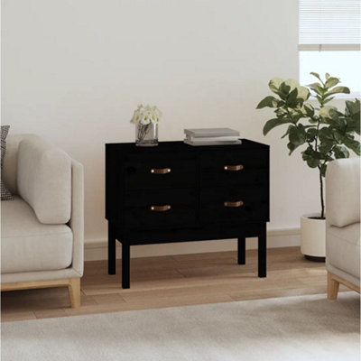 Berkfield Console Cabinet Black 90x40x78 cm Solid Wood Pine