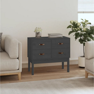 Berkfield Console Cabinet Grey 90x40x78 cm Solid Wood Pine