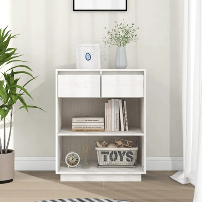 Berkfield Console Cabinet White 60x34x75 cm Solid Wood Pine
