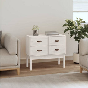 Berkfield Console Cabinet White 90x40x78 cm Solid Wood Pine