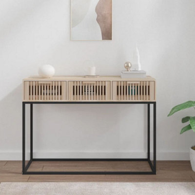 Berkfield Console Table 105x30x75 cm Engineered Wood and Iron