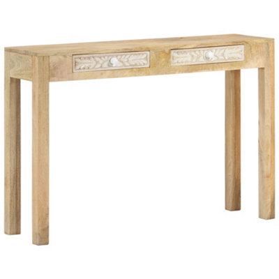 Berkfield Console Table 110x30x75 cm Solid Bleached Wood Mango