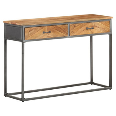 Berkfield Console Table 110x35x75 cm Solid Acacia Wood