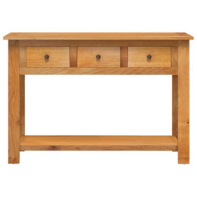 Berkfield Console Table 110x35x75 cm Solid Oak Wood