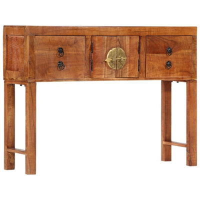 Berkfield Console Table 120x32x80 cm Solid Rough Wood Acacia | DIY at B&Q