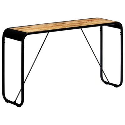 Berkfield Console Table 140x35x76 cm Solid Rough Mango Wood