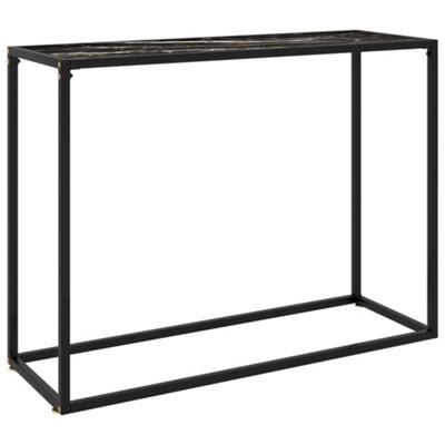 Berkfield Console Table Black 100x35x75 cm Tempered Glass
