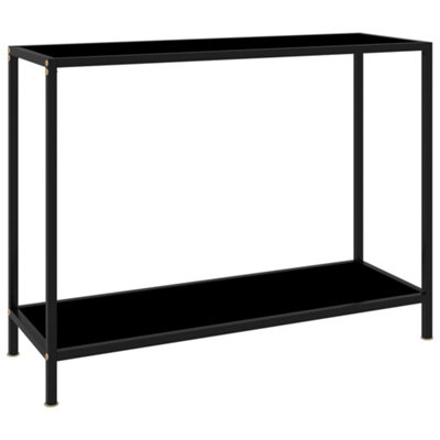 Berkfield Console Table Black 100x35x75 cm Tempered Glass